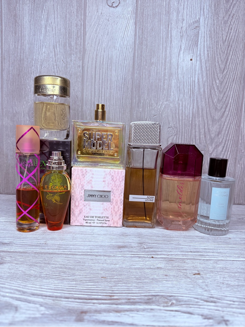 9 assorted body care scent Cartier Escada jimmy choo pink sugar Victoria secret